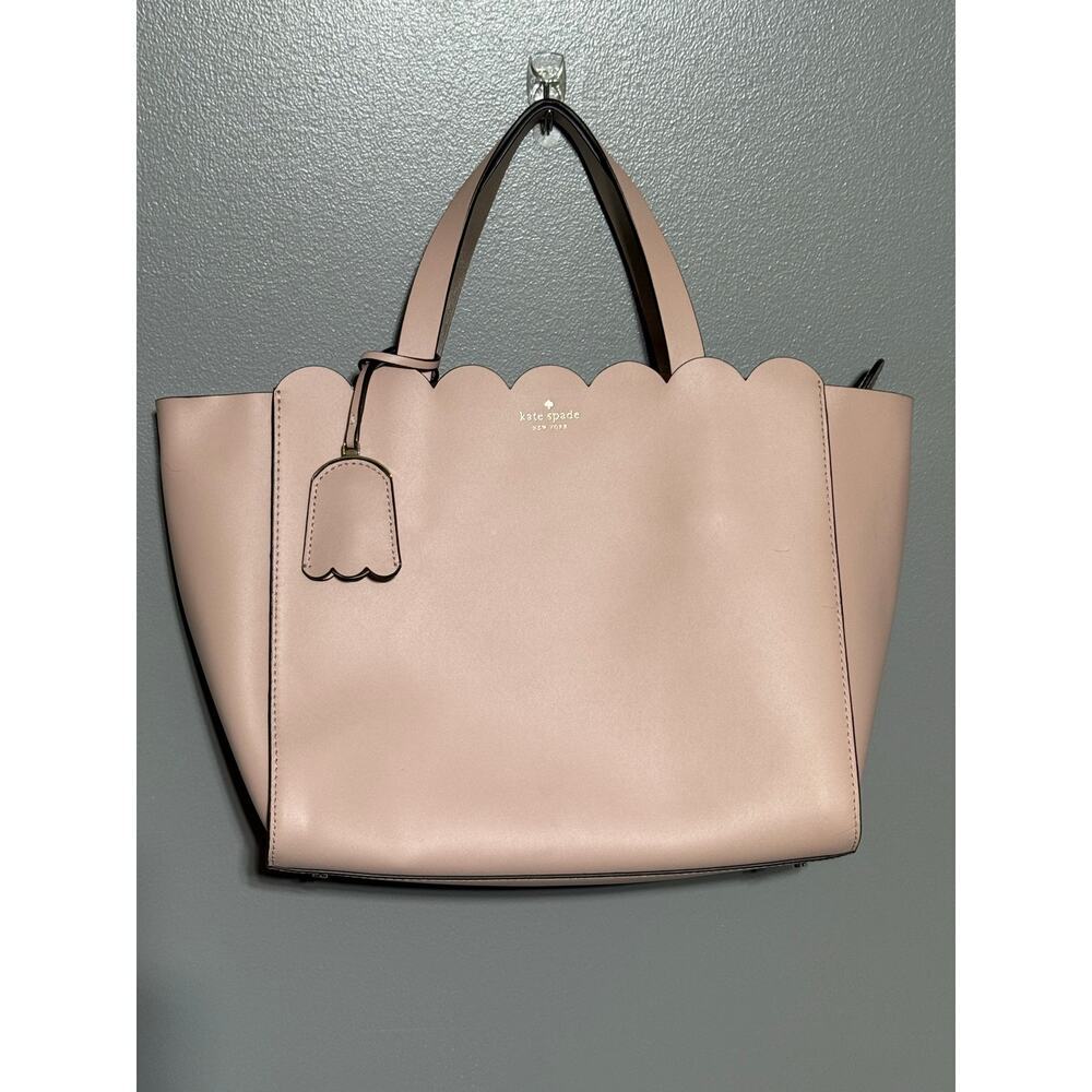 Kate Spade Pink Scalloped Edge Satchel Gold Inside Great Condition Summer Pastel